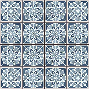 Vintage Ceramic Tiles Drucke: Vintage ceramic tiles vector pattern