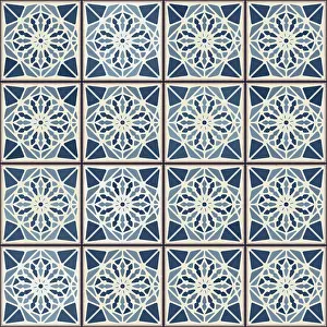 Ornate Interior Decoration Drucke: Vintage ceramic tiles vector pattern