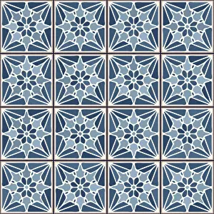 Vintage Ceramic Tiles Drucke: Vintage ceramic tiles vector pattern