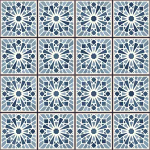 Vintage Ceramic Tiles Drucke: Vintage ceramic tiles vector pattern