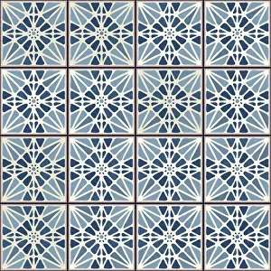 Mosaic Pattern Design Drucke: Vintage ceramic tiles vector pattern