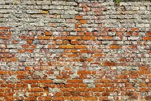 Brick Wall Background Graphic Drucke: Vintage red brick wall pattern background