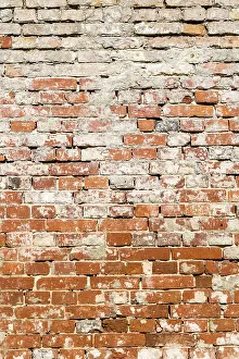 Deserted Red Brick Structure Drucke: Vintage red brick wall pattern background