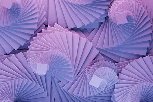 Abstract Geometric Background Drucke: Violet pink gradient vortexes pattern