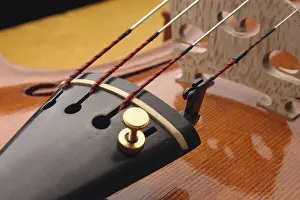 Stringed Instrument Craftsmanship Drucke: Violin tailpiece with fine tuner on the E string