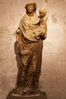 Drucke von Die Jungfrau aus der ursprünglichen Perspektive, 14. Jahrhundert, Museum Palma Cathedral, Mallorca, Balearen, Spanien Palma Drucke: Die Jungfrau des ursprünglichen Standpunkts.