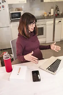 Telework Anxiety Drucke: Virtual, telework, anxious, sadness