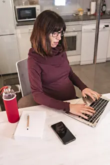 Telework Anxiety Drucke: Virtual, telework, anxious, sadness