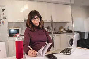 Telework Anxiety Drucke: Virtual, telework, anxious, sadness