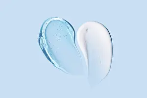 Skin Care Products Drucke: A visually appealing image showcasing two gel textures