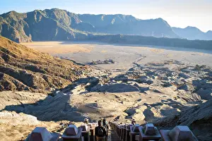 Natural Preserve Reserve Drucke: Volcanic plateau of mount Bromo, Java, Indonesia