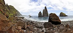 European Coastal Scenic Views Drucke: Volcanic rock formations at the cliffs of