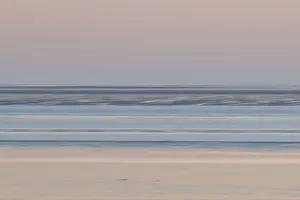 Lower Saxony Travel Images Drucke: Wadden Sea in the evening light with wiping effect