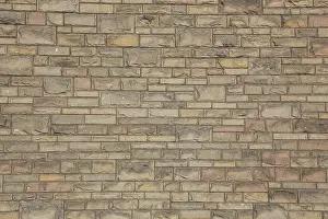 Full Frame Exterior View Drucke: Wall of bricks, sandstone-coloured, format-filled