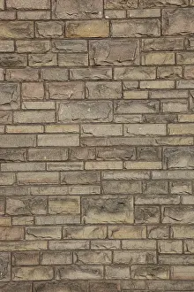 Deserted Stone Structure Drucke: Wall of bricks, sandstone-coloured, format-filled