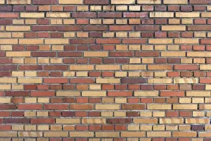 Deserted German Building Drucke: Wall made of coloured clinker bricks