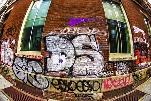 NYC Urban Environment Drucke: The wall of graffiti (Manhattan)