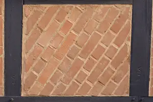 Abandoned German Federal Republic Building Drucke: Wall with half-timbering and bricks