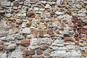 Castle Ruin Germany Drucke: Wall stones with different types of stone