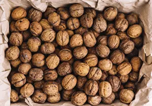 Healthy Eating Walnuts Drucke: Whole walnuts brown paper