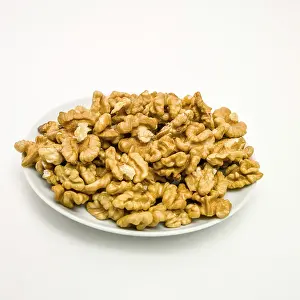 Deserted Walnut Scene Drucke: Walnuts on white background