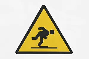 Warning Sign Drucke: Warning sign, danger of stumbling