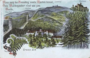 Eisenach Tourist Attraction Drucke: Wartburg, Eisenach, Thuringia, Germany