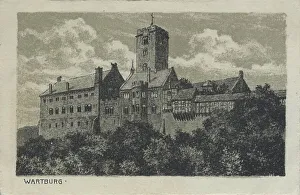 Castle Fortification Drucke: Wartburg, Eisenach, Thuringia, Germany