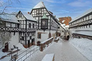 Wartburg Castle Germany Drucke: Wartburg in winter, Thuringia, Germany