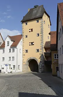 Historic City Fortification Germany Drucke: Wassertor, Hersbruck, Pegnitz Valley