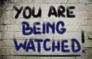 Symbolic Picture Concept Drucke: You Are Being Watched Concept