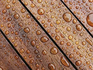 Wooden Desk Design Drucke: Water drop