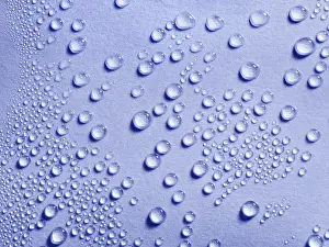 Filling The Format Image Drucke: Water droplets on a blue surface