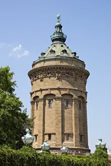 Central Europe Historical Image Drucke: Water Tower, Friedrichsplatz square