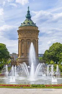 Central European Buildings Drucke: Water Tower, Friedrichsplatz square