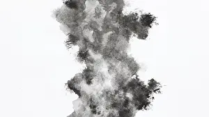 Deserted Office Supply Drucke: Watercolor grey cloud shape