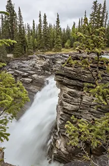Banff National Park Alberta Drucke: Waterfall, Athabasca Falls, Athabasca River