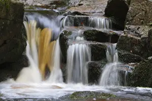 German National Parks Drucke: Waterfall of a low mountain stream