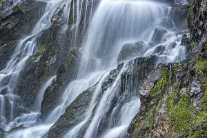 Western Europe Nature Photography Drucke: Waterfall on a mountain stream in spring