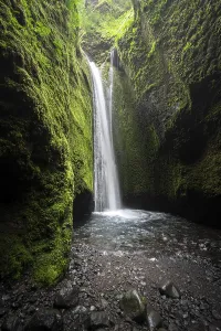 Deserted Waterfall In Europe Drucke: Waterfall, Nauthusagil Gorge