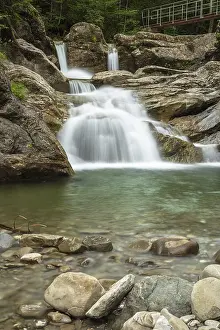 Eroded Rock Formations Europe Drucke: Waterfall in the Ostertaltobel