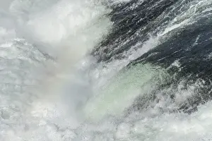 Central Europe Natural Landmark Drucke: Waterfall of Rhine Falls in spring