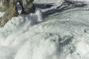 Switzerland Waterfalls Drucke: Waterfall of Rhine Falls in spring