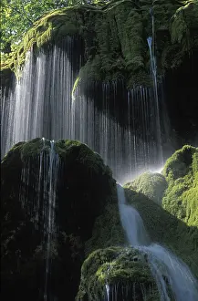 Upper Bavaria Waterfalls Drucke: Waterfall Schleierfall in Upper Bavaria, Germany