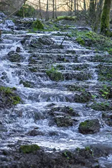 Bavaria Waterfalls Drucke: Waterfall of a stream in spring