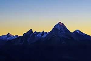 Upper Bavaria Mountain Range Drucke: Watzmann in the last evening light