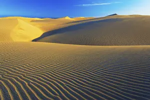 Deserted Beach Canary Islands Drucke: Wave pattern, Maspalomas sandy dunes