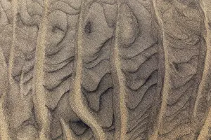 Playa Del Ingles Spain Drucke: Wave pattern, structures in the sand on the sandy beach