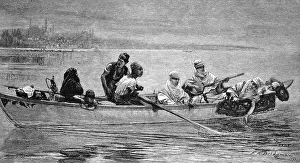Western Asia Artwork Drucke: On the waves of the Bosphorus, Turkey