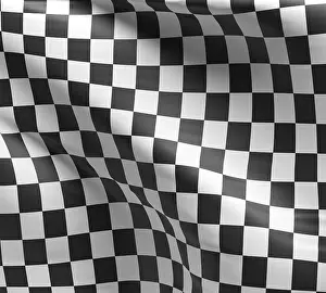 Computer Graphic Design Drucke: Waving racing flag using as background